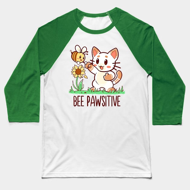 Bee Pawsitive Baseball T-Shirt by TechraNova